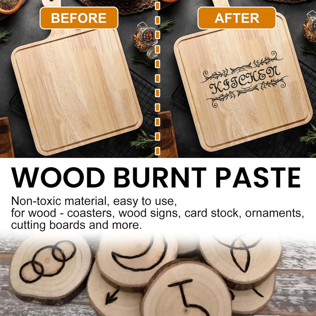 Wood Burning Gel | Easy to Apply Burn Paste for Wood Craft Combustion Gel | Multifunctional Pyrograp