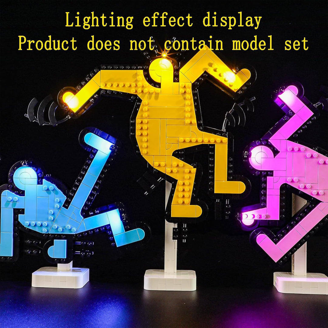 GEAMENT LED Licht-Set Kompatibel mit Lego Keith Haring Tanzende Figuren (Dancing Figures) Art 31216