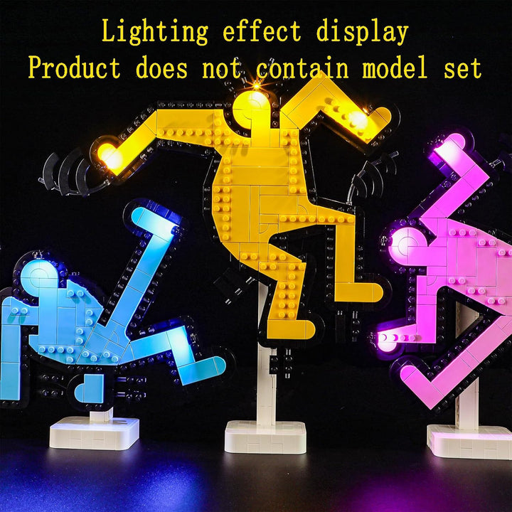 GEAMENT LED Licht-Set Kompatibel mit Lego Keith Haring Tanzende Figuren (Dancing Figures) Art 31216