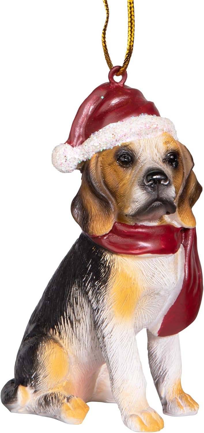 Design Toscano Beagle Festlicher Hund Weihnachtsbaumornament Weihnachtsdeko, Polyresin, vollfarbe, 8