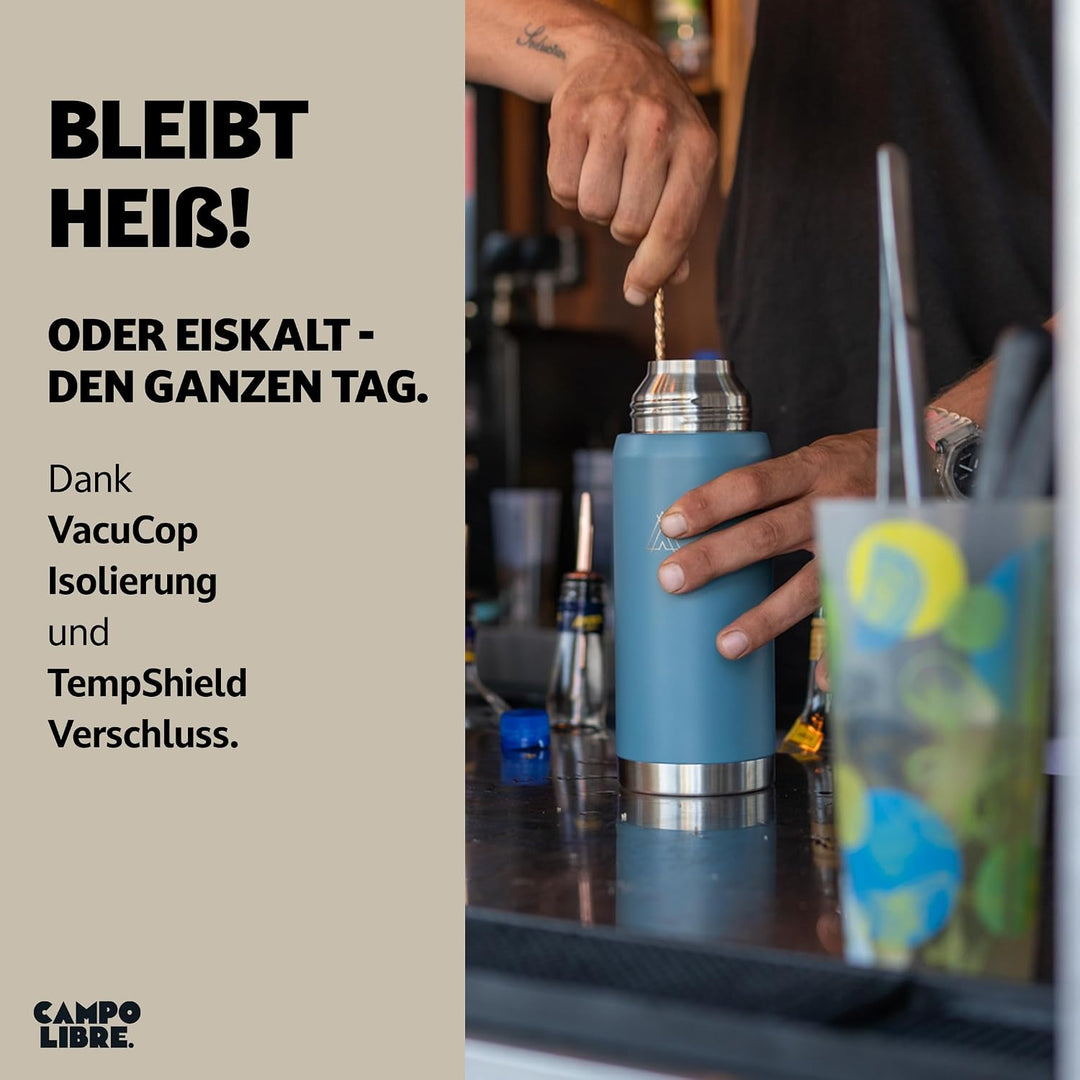 Campo Libre. Jaco® Thermoskanne 1L, 750ml, 500ml I Thermos mit Becher I Unsere Thermosflasche mind.