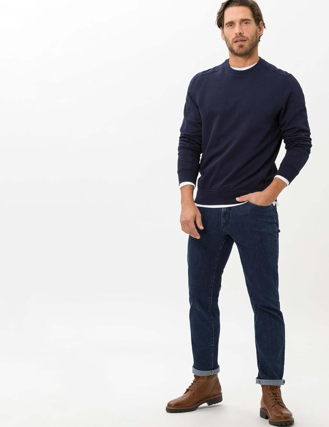 BRAX Herren Style Cadiz Masterpiece Five-Pocket Jeans 34W / 34L Dark Blue Used, 34W / 34L Dark Blue