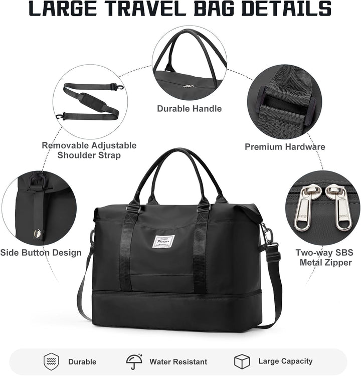 Gross Reisetasche Damen Handgepäck Tasche Sporttasche Weekender Bag Schwimmtasche Wasserdicht Travel