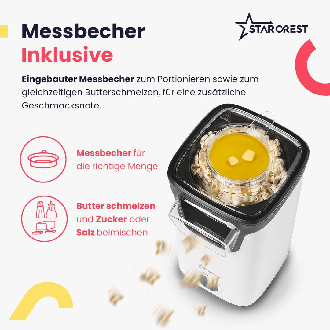 STARCREST Popcorn-Maker Popcornmaschine für Zuhause, Heimkino Popcornautomat, mini Popcorn Maschine