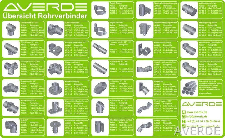 Rohrverbinder Fussplatte rund 2" (60,3 mm) AVERDE