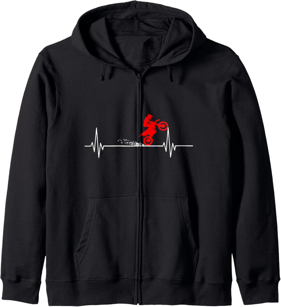 Motocross Herzschlag Puls Shirt - Enduro Bike Motorrad Kapuzenjacke