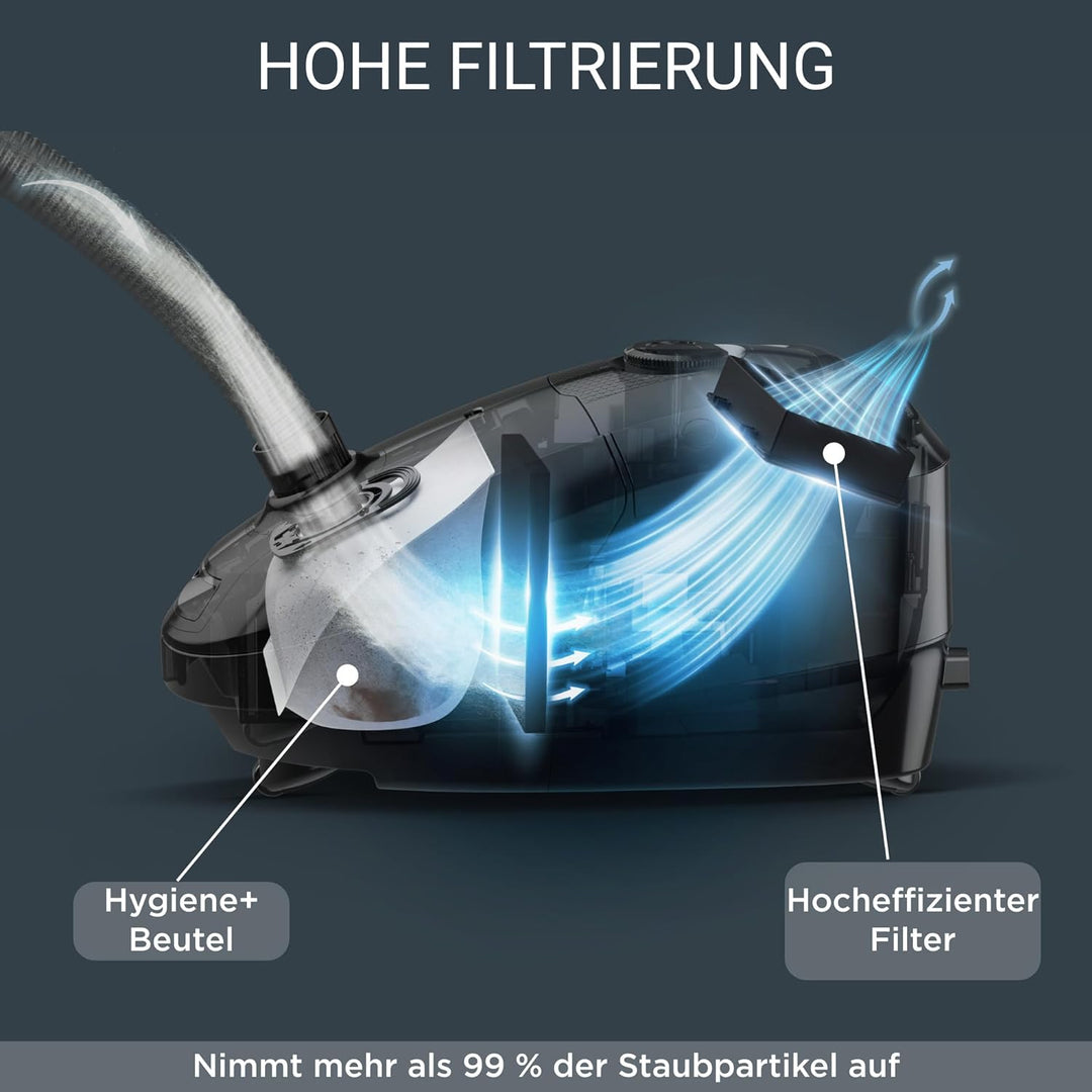 Rowenta RO3143 Power XXL Bodenstaubsauger mit Beutel | 900 Watt | 4,5 L Staubbeutel | 12 m Aktionsra