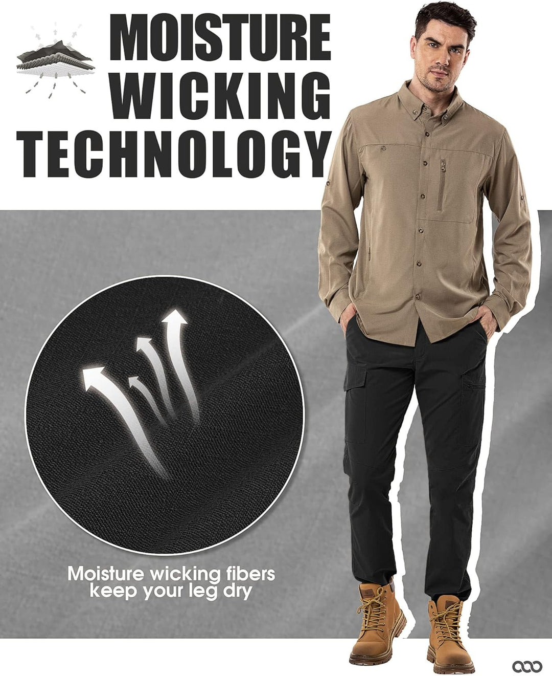 33,000ft Wanderhose Herren Wetterfest Outdoorhose Atmungsaktiv Cargohose Trekkinghose Winddichte Arb