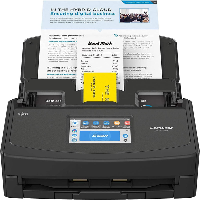 ScanSnap iX1500 Desktop Dokumentenscanner Schwarz - A4, Duplex, WLAN, Touchscreen, USB 3.1