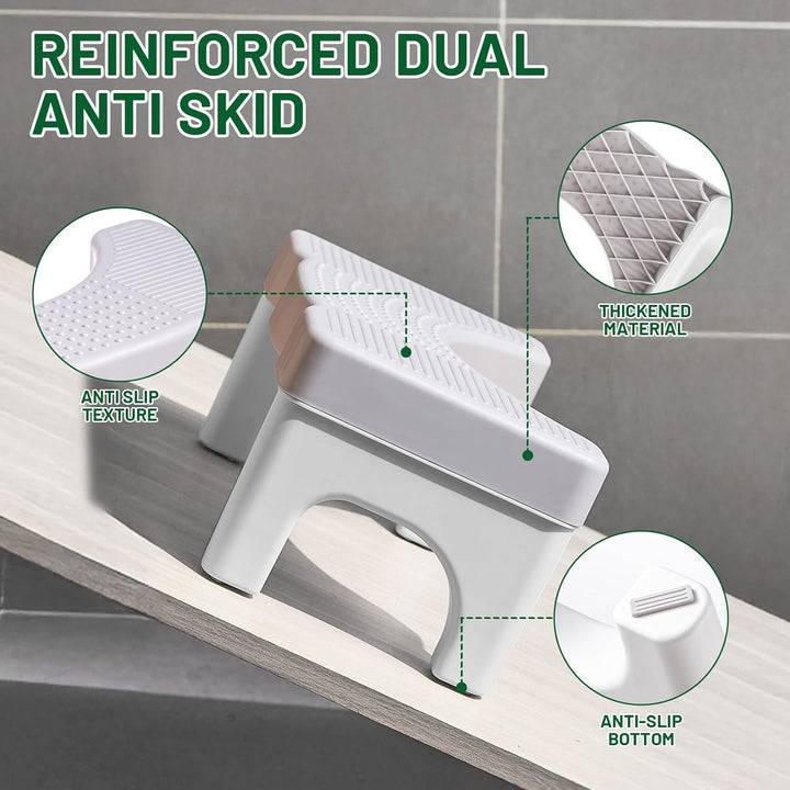Toilettenhocker,Klohocker,Hocker Toilette mit Anti-Rutsch-Pads,Ergonomischer WC Hocker Tragbarer für