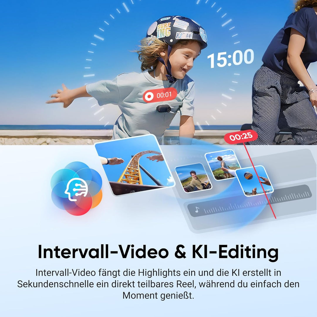 Insta360 GO 3S 128 GB Nachtschwarz- Tragbare 4K Mini-Kamera, Freihand-POVs, Überall anbringbar, Stab