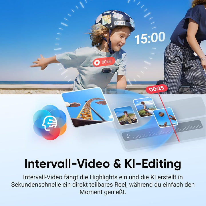 Insta360 GO 3S Fahrrad-MultiView-Bundle 128 GB Schwarz - Tragbare 4K Mini-Kamera, Freihand-POVs, Übe