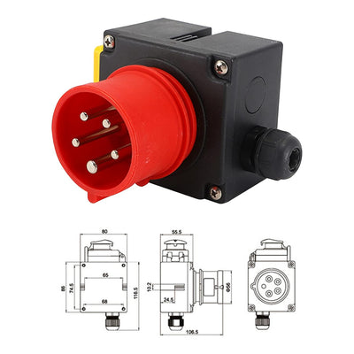 Schalter-Stecker Kombination 400v, Kompatibel Orginal KEDU KOA7 Geräteschalter Maschinenschalter, Ko