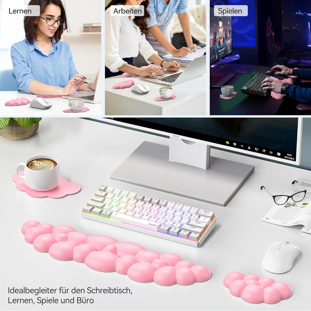 TECKNET Wolke Handballenauflage Tastatur, Ergonomisches & Entspannendes Handgelenk: Memory-Schaum mi