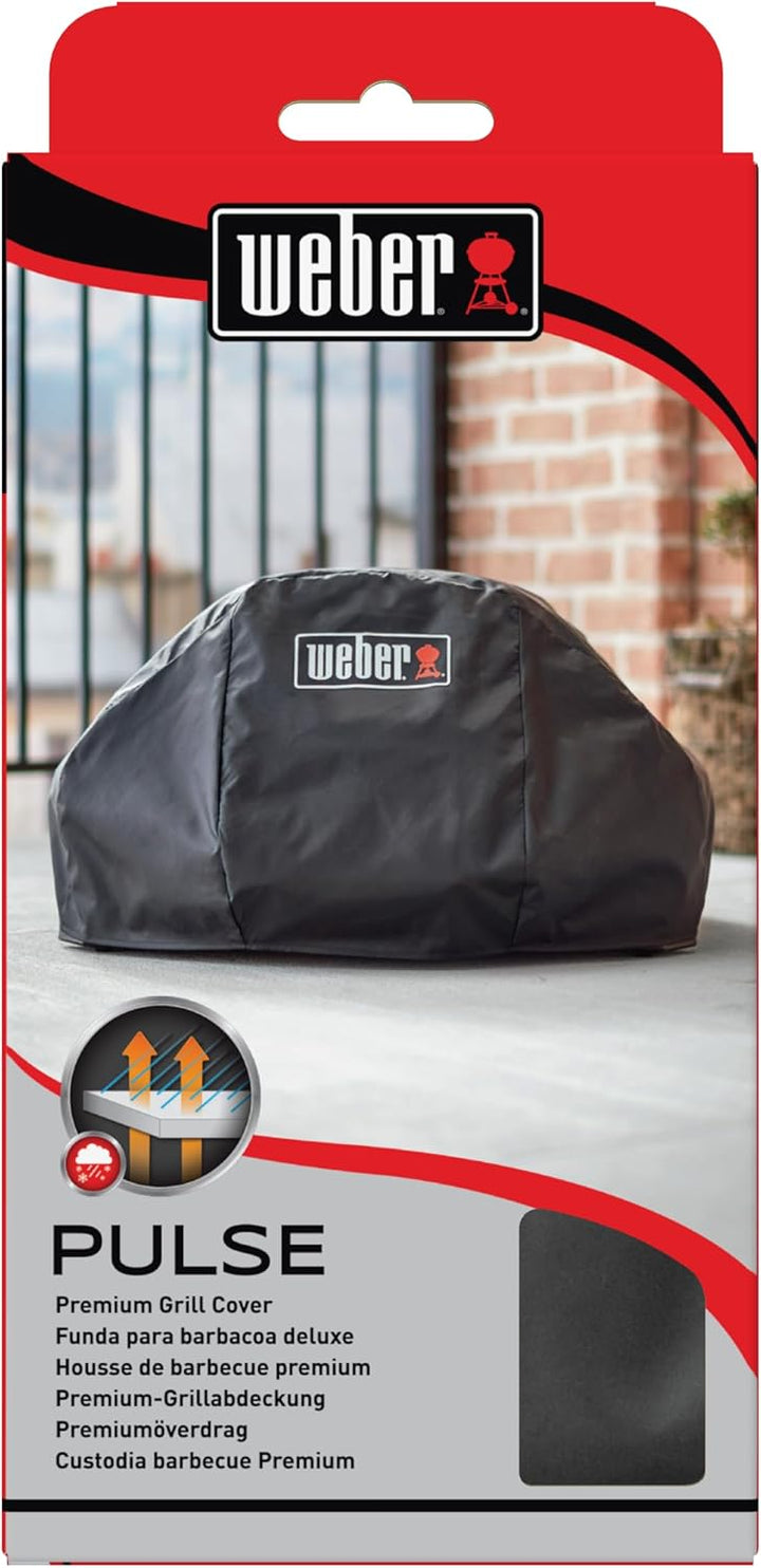 Weber Premium Grill Abdeckhaube für Pulse 2000, atmungsaktiv UV- & wasserbeständig, Schutz for Wind