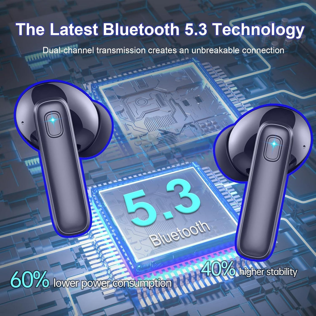 Bluetooth Kopfhörer, In Ear Kopfhörer Kabellos Bluetooth 5.4, Tiefer Bass 6D-Stereo Ear Buds, 50 Std