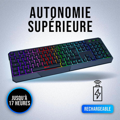 KLIM Chroma Tastatur Gamer AZERTY Wireless - French Layout