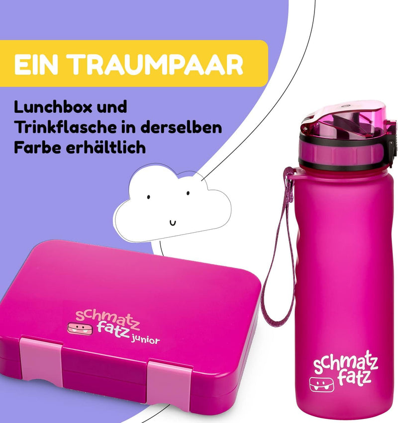 schmatzfatz Trinkflasche Kinder Auslaufsicher 0,5L, Sport Trinkflasche Schule zum Wandern & Fitnesss