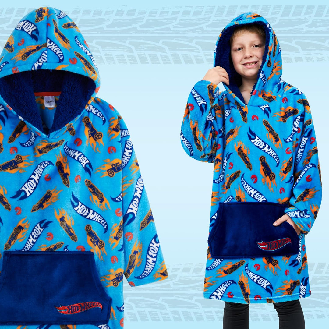 Hot Wheels Übergrosse Kapuzenpullover Kinder Jungen und Mädchen Oversized Hoodie Blanket