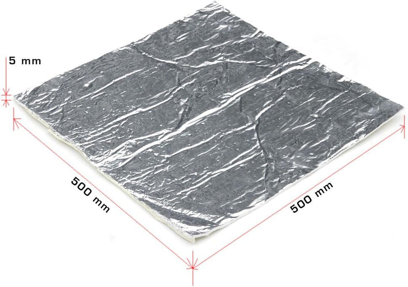 Hitzeschutz selbstklebend für Motorrad Modellbau Ofen Auto Haushalt Hitzedämmung bis 500°C, 50 x 50