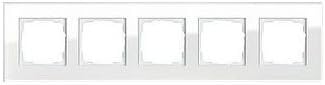 Gira 021512 Abdeckrahmen Esprit 5-Fach aus Glas, weiss
