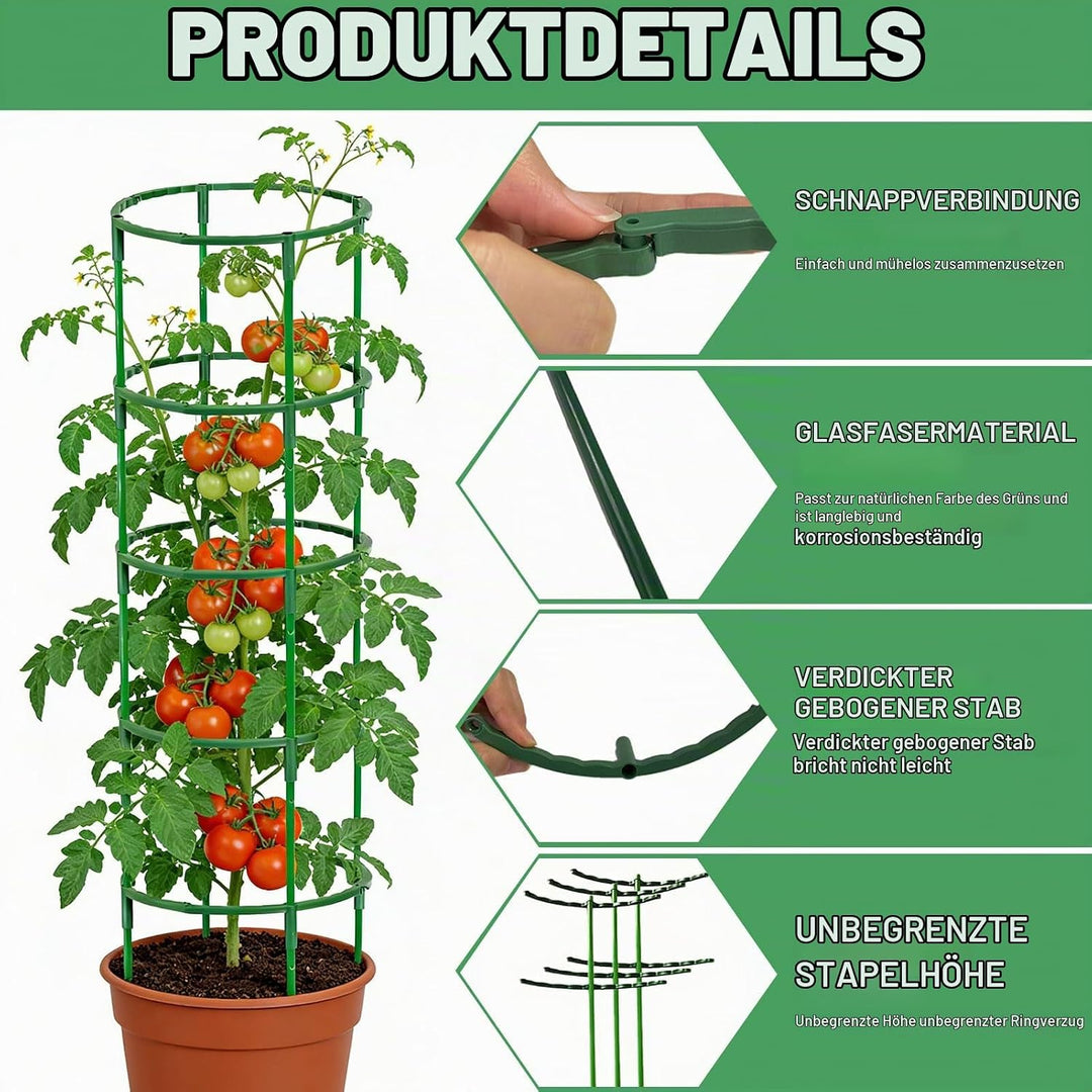 Tomaten Rankhilfe, Bis Zu 85 cm Hohe Rankhilfe Gurken Mit Verstellbarer Höhe, Unbegrenztes Spleissen