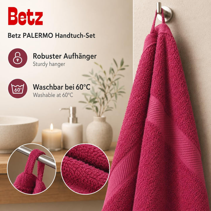 Betz 12-TLG. Handtuch-Set Palermo 100% Baumwolle 2 Liegetücher 4 Handtücher 2 Gästetücher 2 Seiftüch