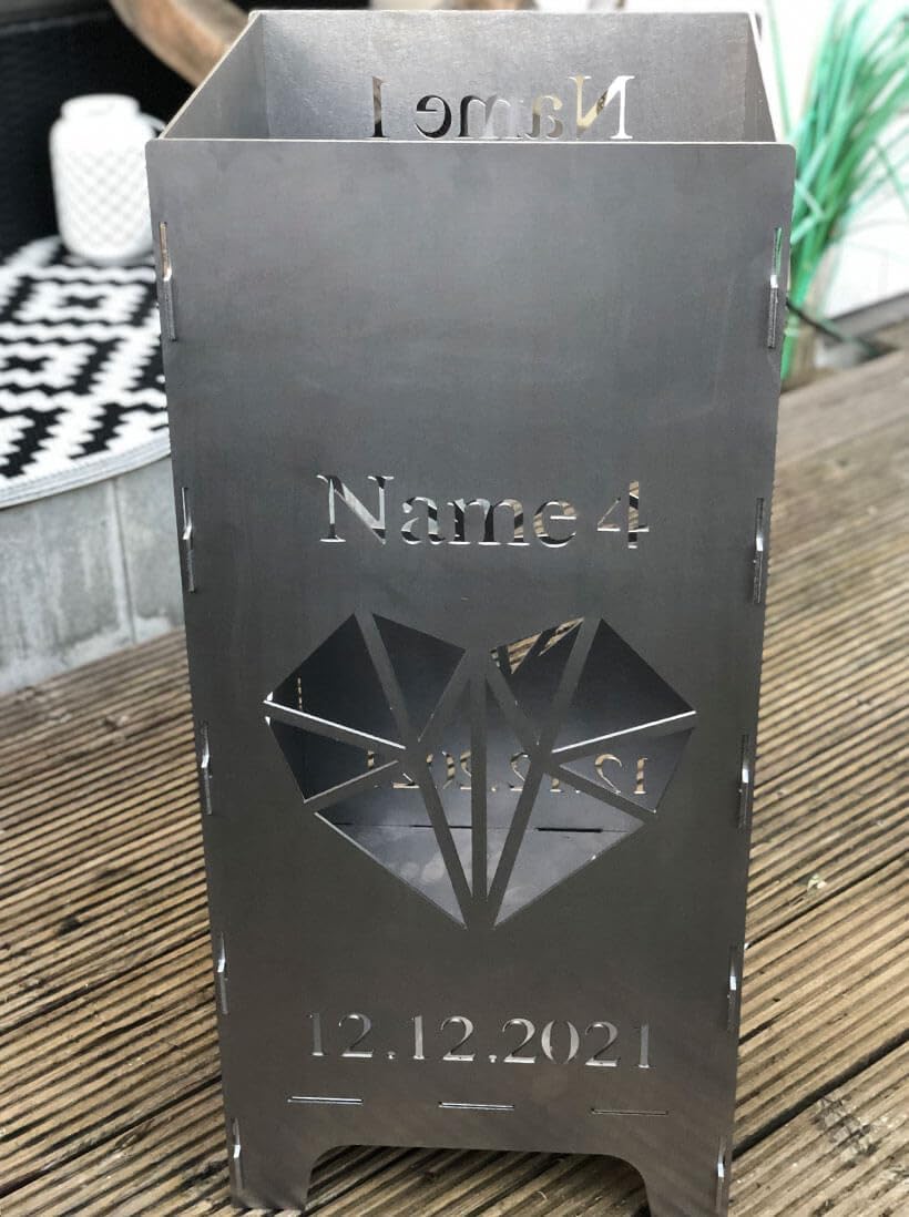 EXTRAVAGANT® Feuertonne, Feuerstelle, Feuerkorb, Feuersäule PERSONALISIERT für den Garten, Terrasse,