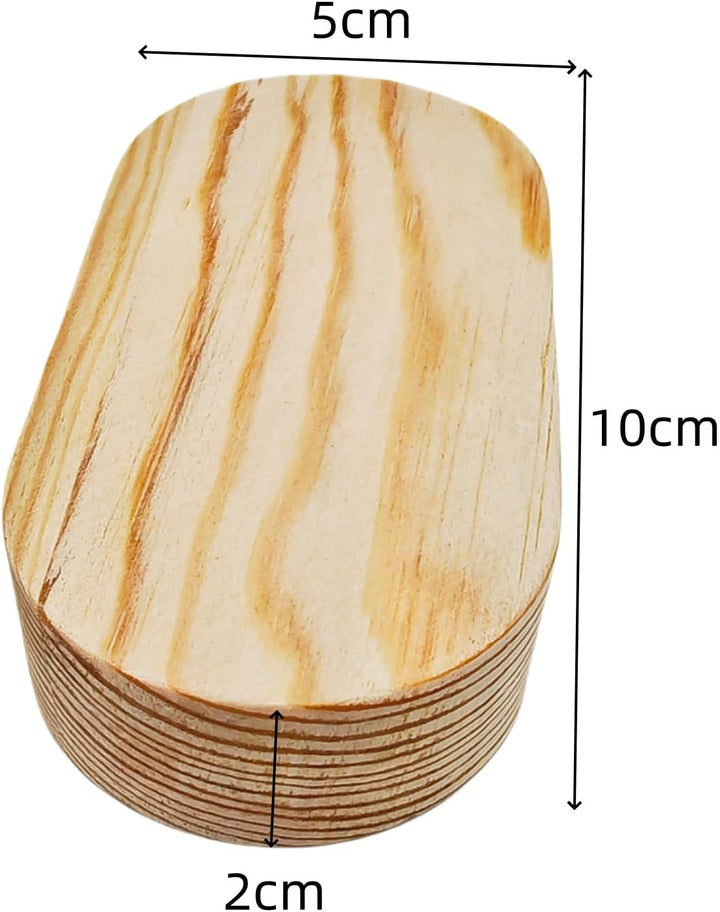 Unlackierte Holzblöcke Ovale Holzplatten für Bastelarbeiten, Leere Schnitzholzblöcke zum Gravieren,