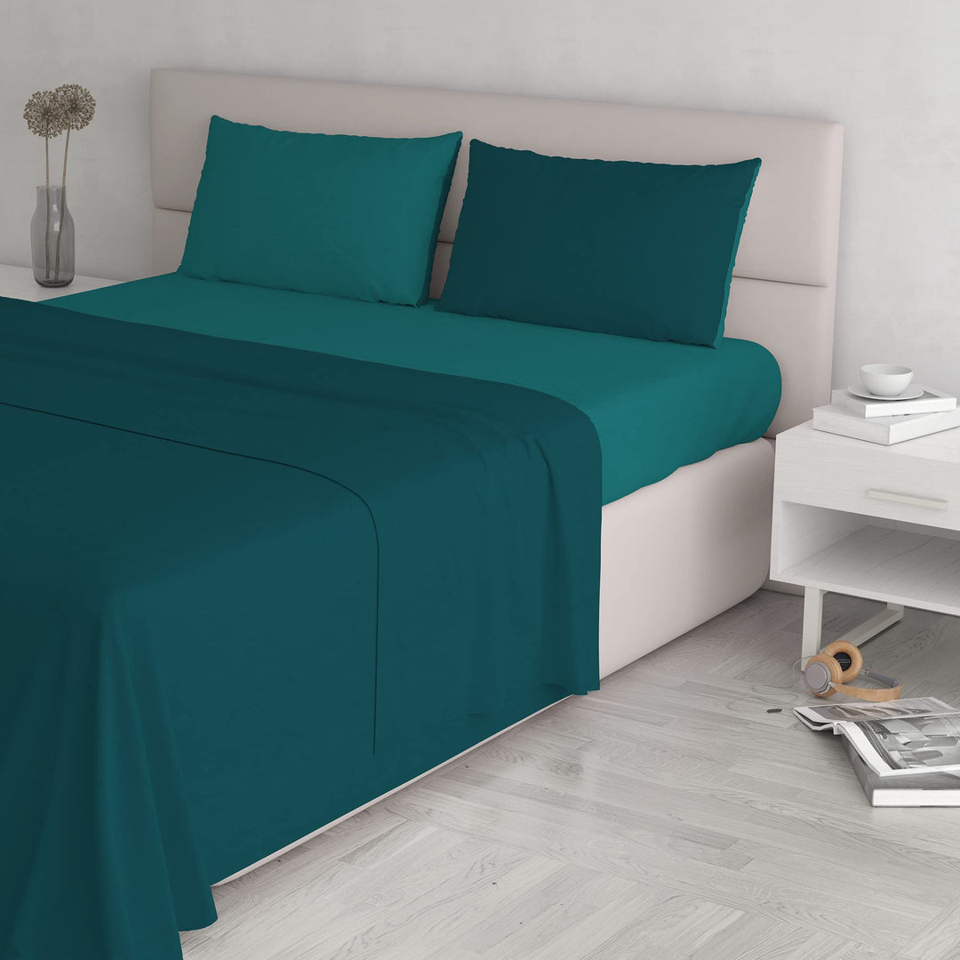 Italienische Bettwäsche Bett blau/Wasser Grün 250 x 300 cm 250 x 300 cm Aqua (Blau), 250 x 300 cm Aq