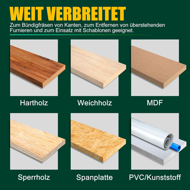 Kopierfräser Bündigfräser 8mm Schaft Kugellager Nutenfräser Oberfräse Schaftfräser Holzfräser Nutfrä