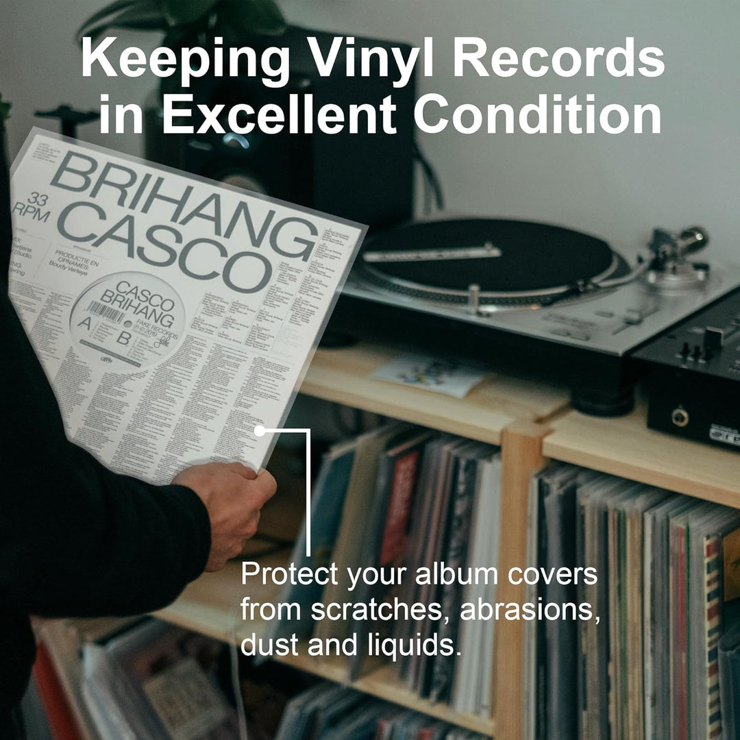 Verdickte Schallplatten Hüllen 12 Zoll Aussenhüllen (50 Stück) | 100 Mikron Premium Polyethylen Auss