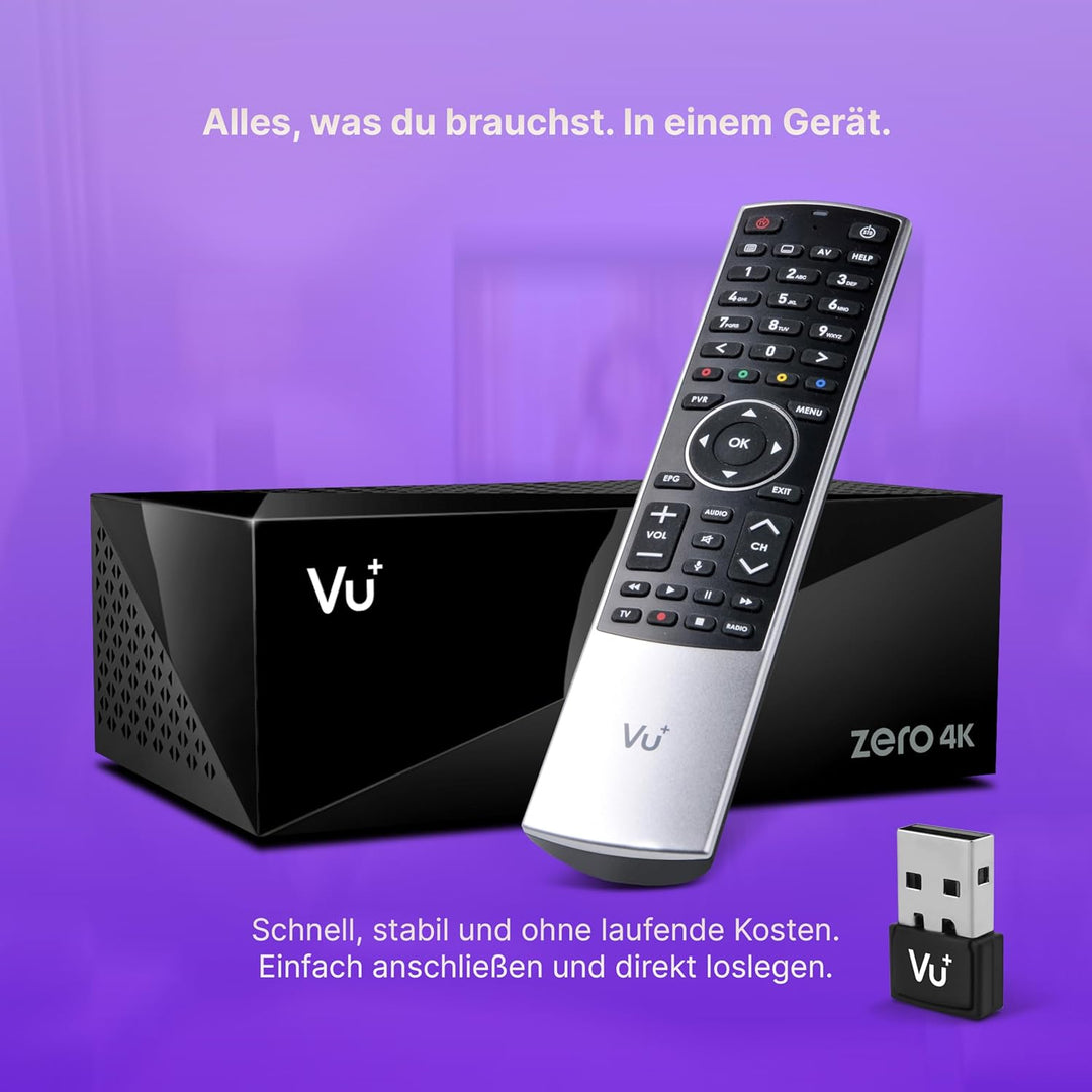 VU+ Zero 4K BT 1x DVB-C/T2 Tuner Linux Receiver UHD 2160p, DVB-C/T2