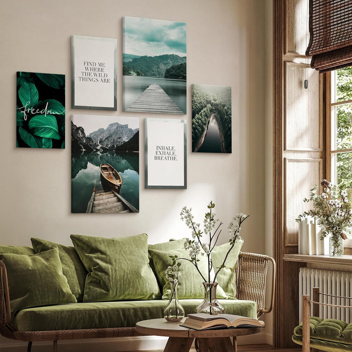 Muralo - Wandbilder Set - Leinwand Bilder Set Aufhängefertig - Bilder für Wohnzimmer Schlafzimmer -