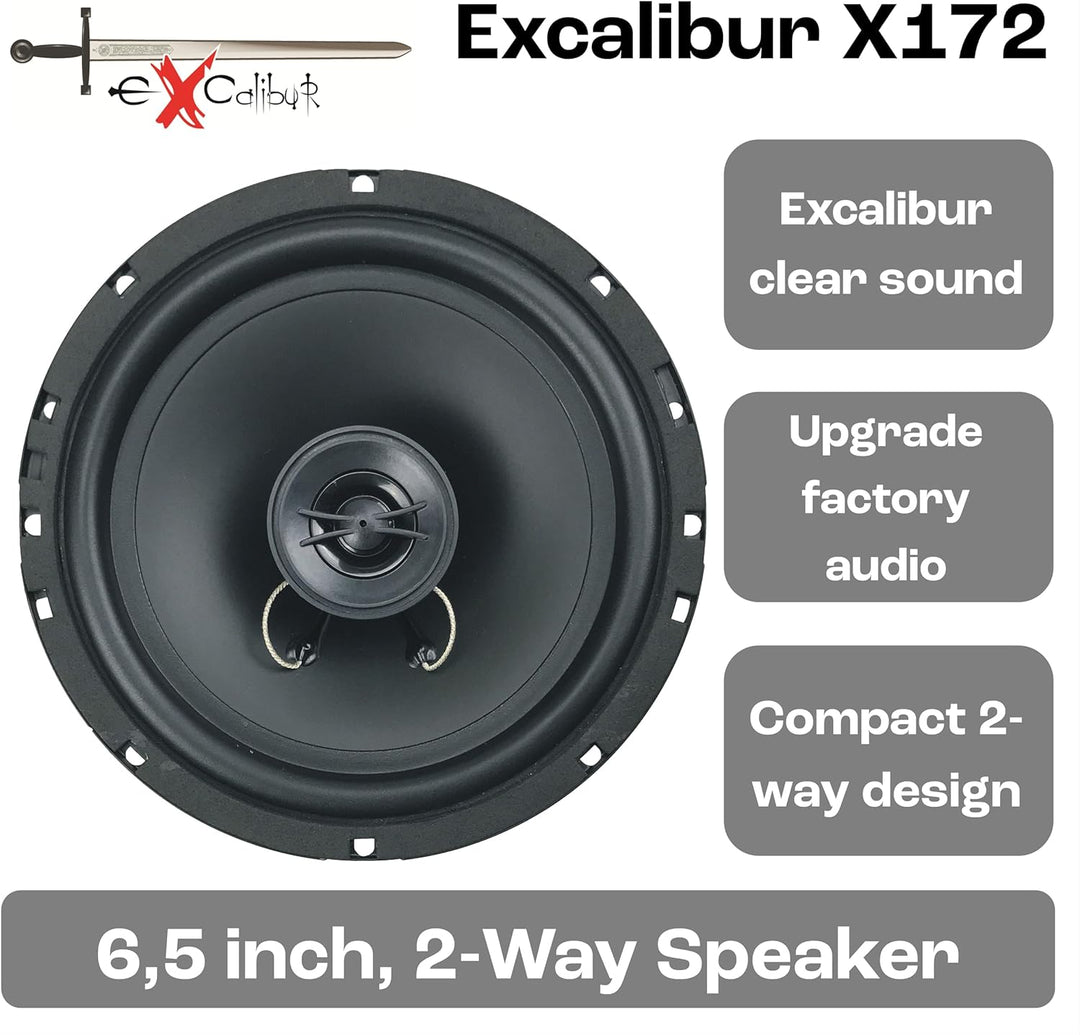 Excalibur 172 cm 2-Weg 2-Wege Auto-Lautsprecher 16,5 cm/6,5 400 W Paar Preis, Schwarz
