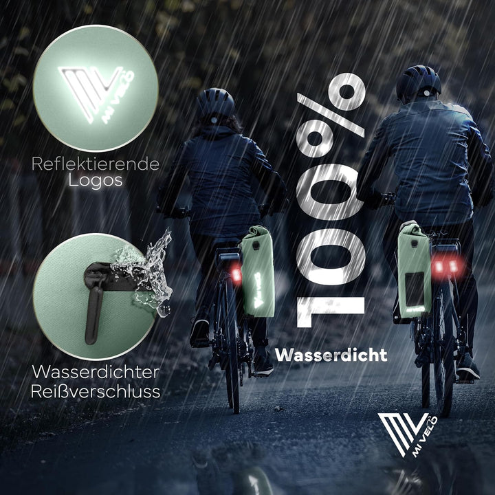 MIVELO Fahrradtasche für Gepäckträger - 3in1 Gepäckträgertasche Rucksack Umhängetasche - 100% wasser