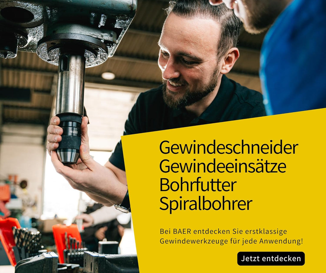 BAER Bohrfutter mit Kegeldornaufnahme 0,5-16 mm, Kegel: B 18 - Präzision-Bohrfutter - Schnellspannbo