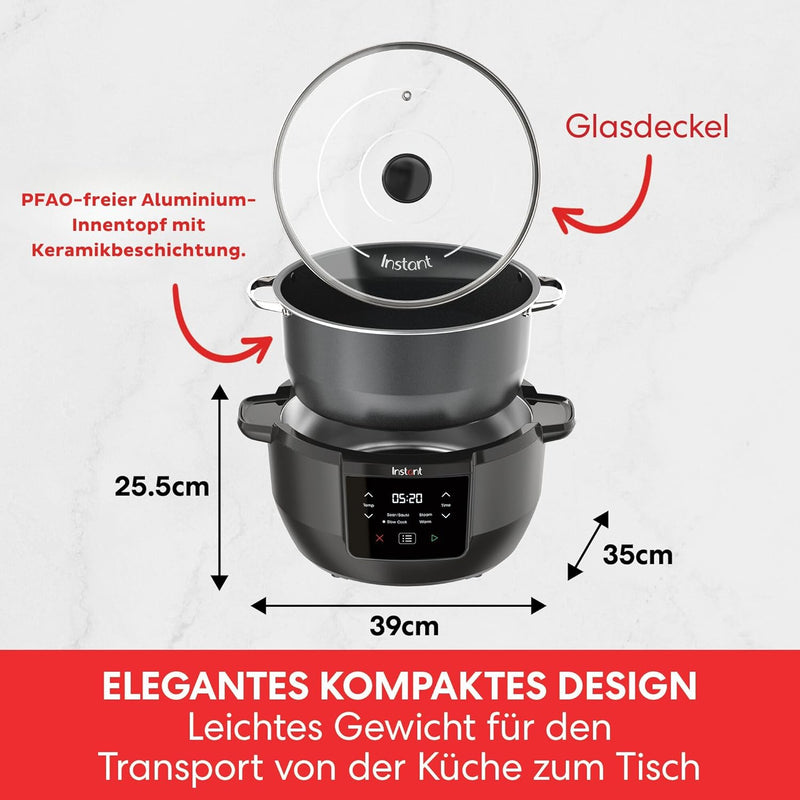 Instant Pot Superior Slow Cooker/Schongarer, 7.1L Multikocher / 4 Kochfunktionen (Schongaren, Braten