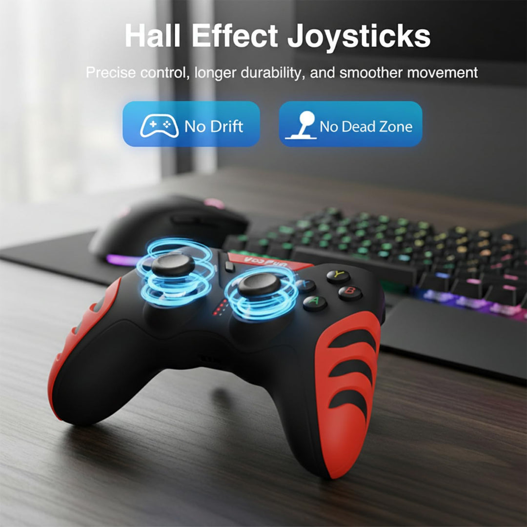 VooFun Controller PC, Wireless PS3 Controller Gamepad PC mit Dual-Vibration, Gaming Controller für P