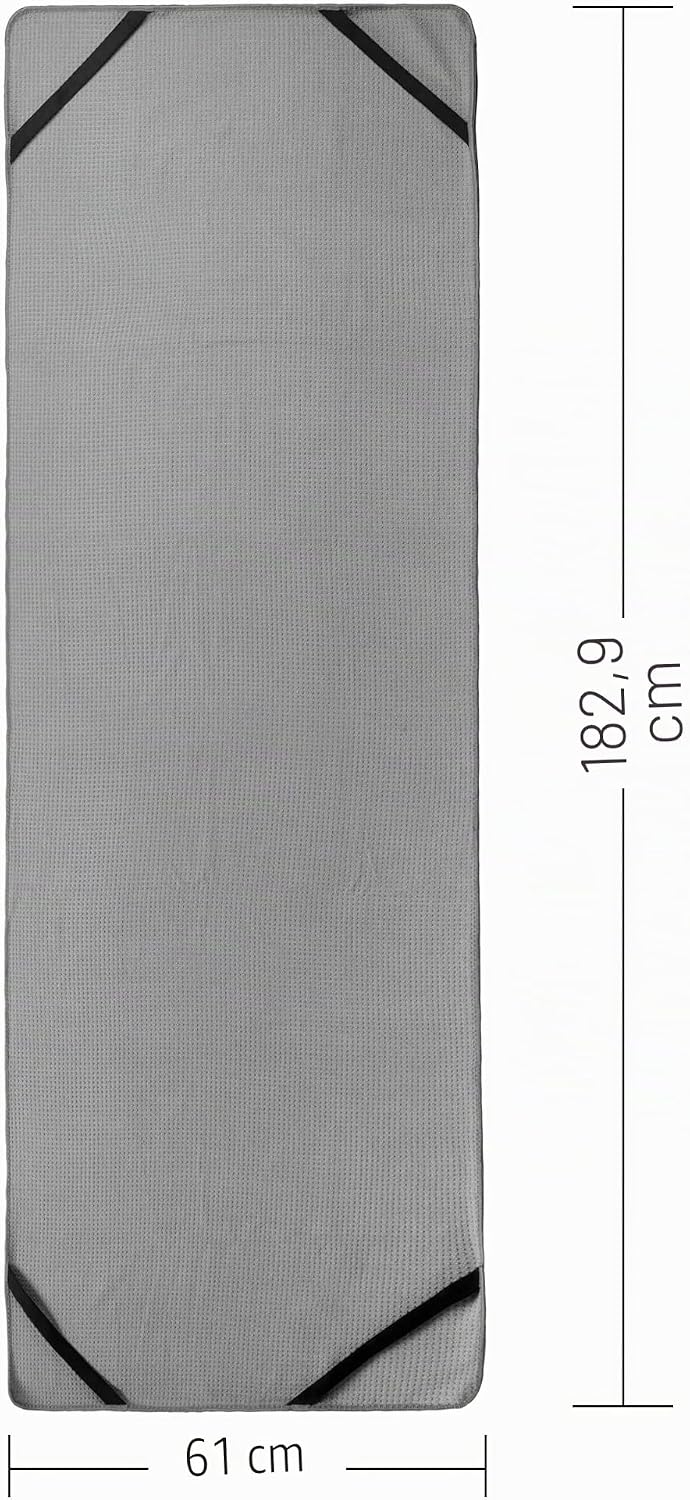 Polyte - Yoga Handtuch aus Mikrofaser mit Rutschfester Silikon Unterfläche und Elastischen Bändern,
