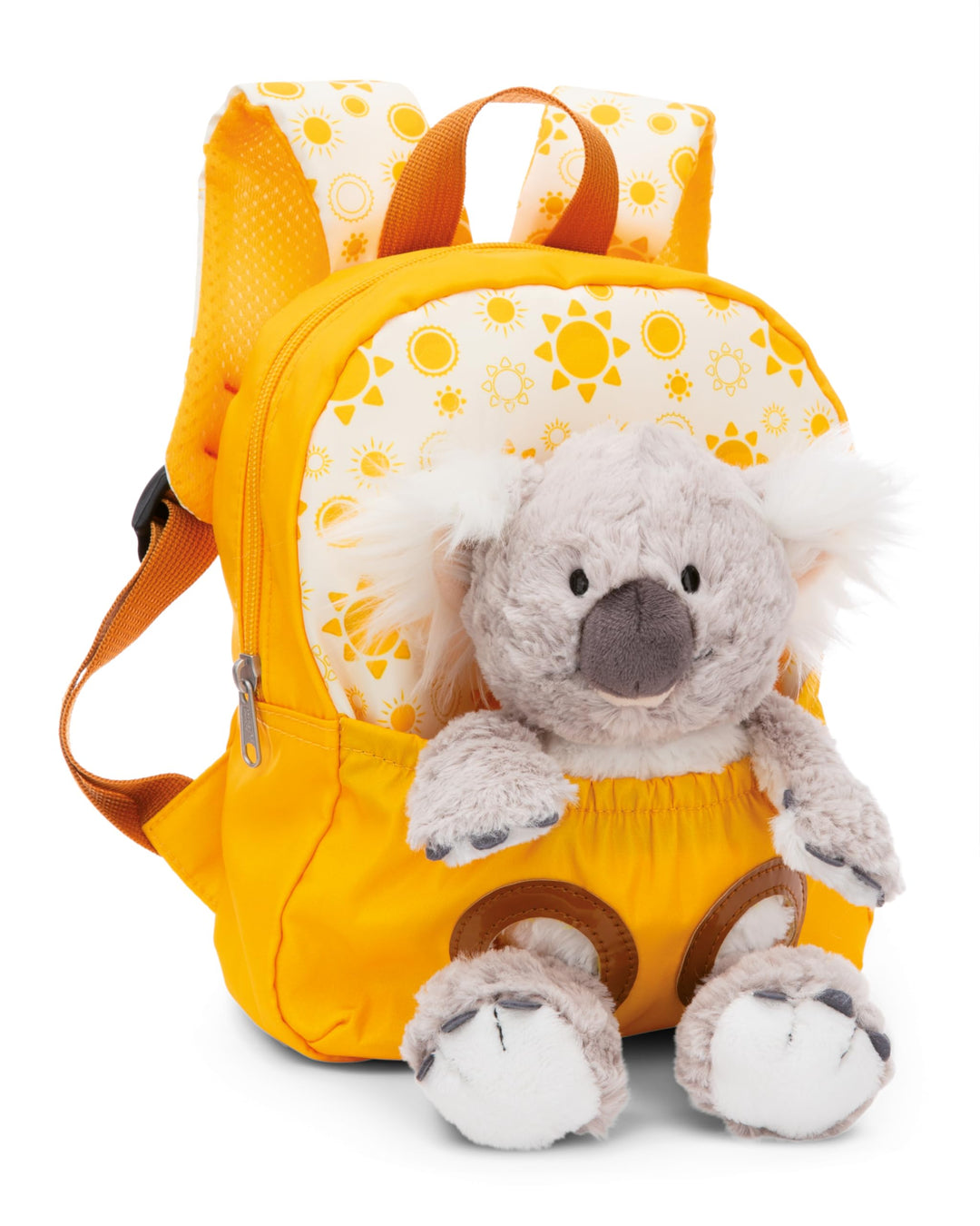 NICI Kinderrucksack gelb 2 in 1 mit Kuscheltier Koala 25cm - Kindergartenrucksack Mädchen & Jungen -