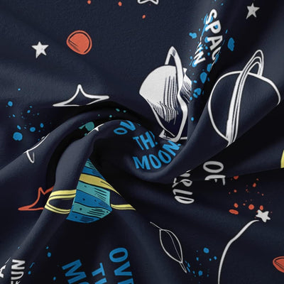 HOSIMA Universum Planet Rakete Bettwäsche 135x200 für Kinder, Jungen Teenager Bettbezug-Set für Einz