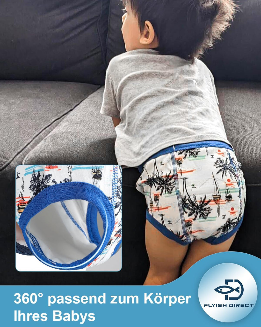 FLYISH DIRECT 6er Pack Töpfchen Trainingshose, 6-Schicht Kinder Töpfchen Trainingsunterhosen, Weich