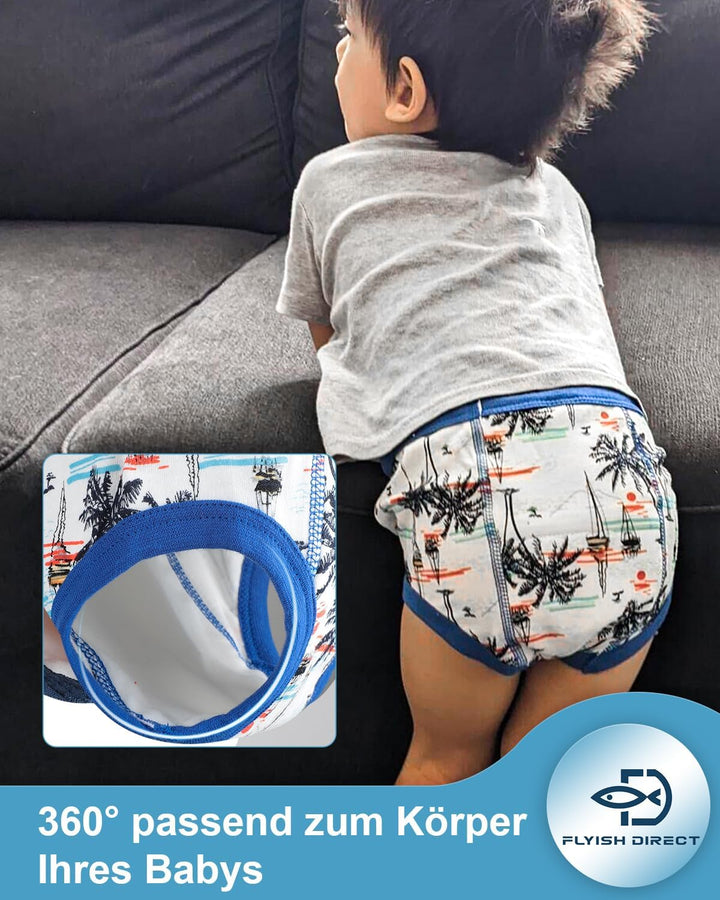 FLYISH DIRECT 6er Pack Töpfchen Trainingshose, 6-Schicht Kinder Töpfchen Trainingsunterhosen, Weich