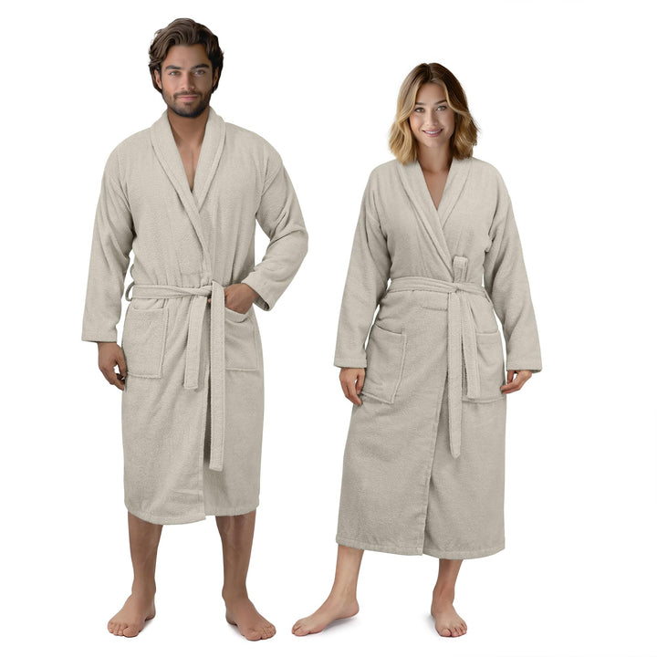 Bademantel Frottee Damen Herren - Extra saugfähig - 100% Baumwolle - Leichter Bademantel für u.a. Sa