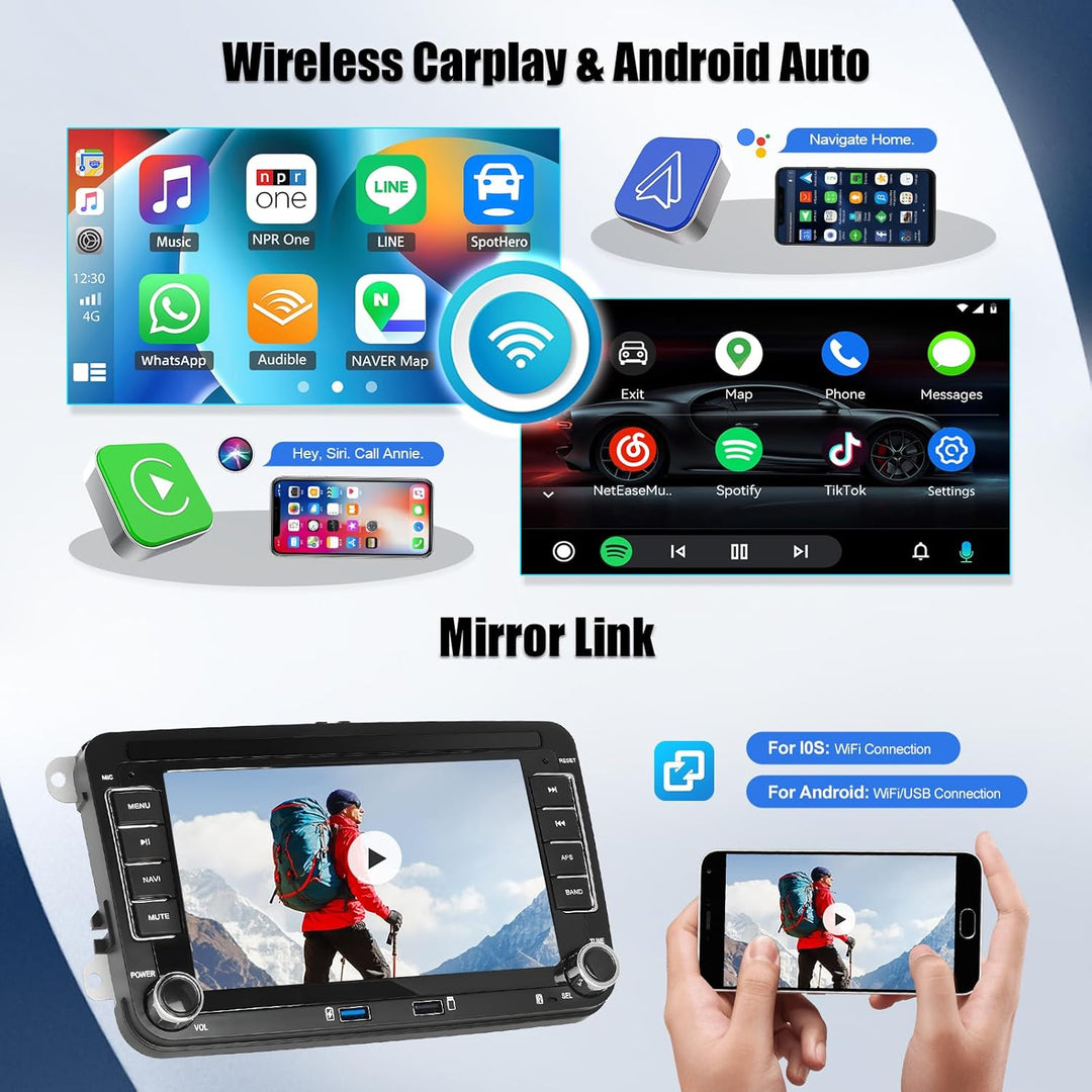 SIXWIN 2+64G Android 13 Autoradio für VW Golf 5 Golf 6 Skoda Polo Passat Tiguan Touran mit Carplay/A