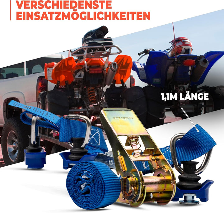 NTG Spanngurte mit Ratsche und Kunststoff-Fitting für Airlineschiene 10 Stück im Set | 1100 mm Lang