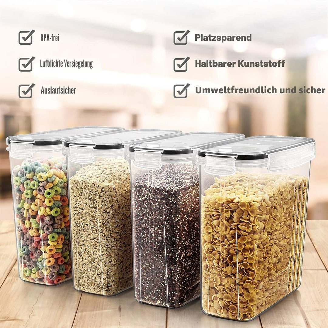 Wildone Frischhaltedosen, luftdicht, Müsli-Vorratsdosen für Zucker, Mehl, Snacks, Backzubehör, ausla