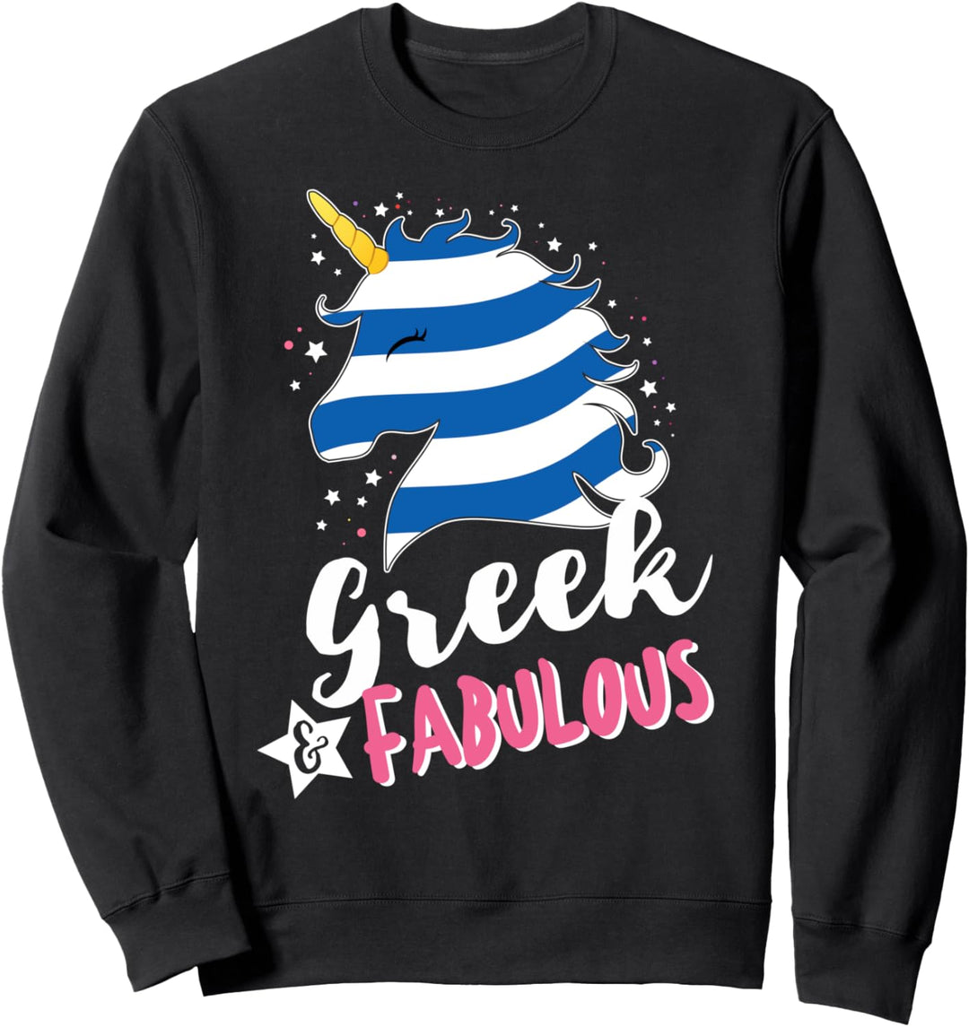 Griechisches Einhorn Griechenland Flagge Sweatshirt