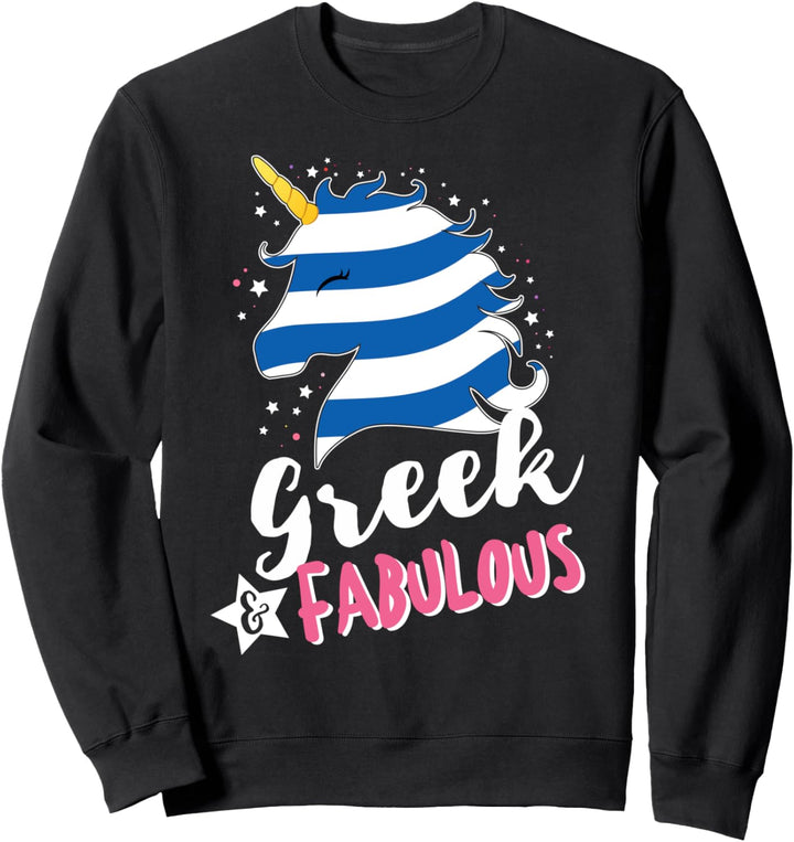 Griechisches Einhorn Griechenland Flagge Sweatshirt